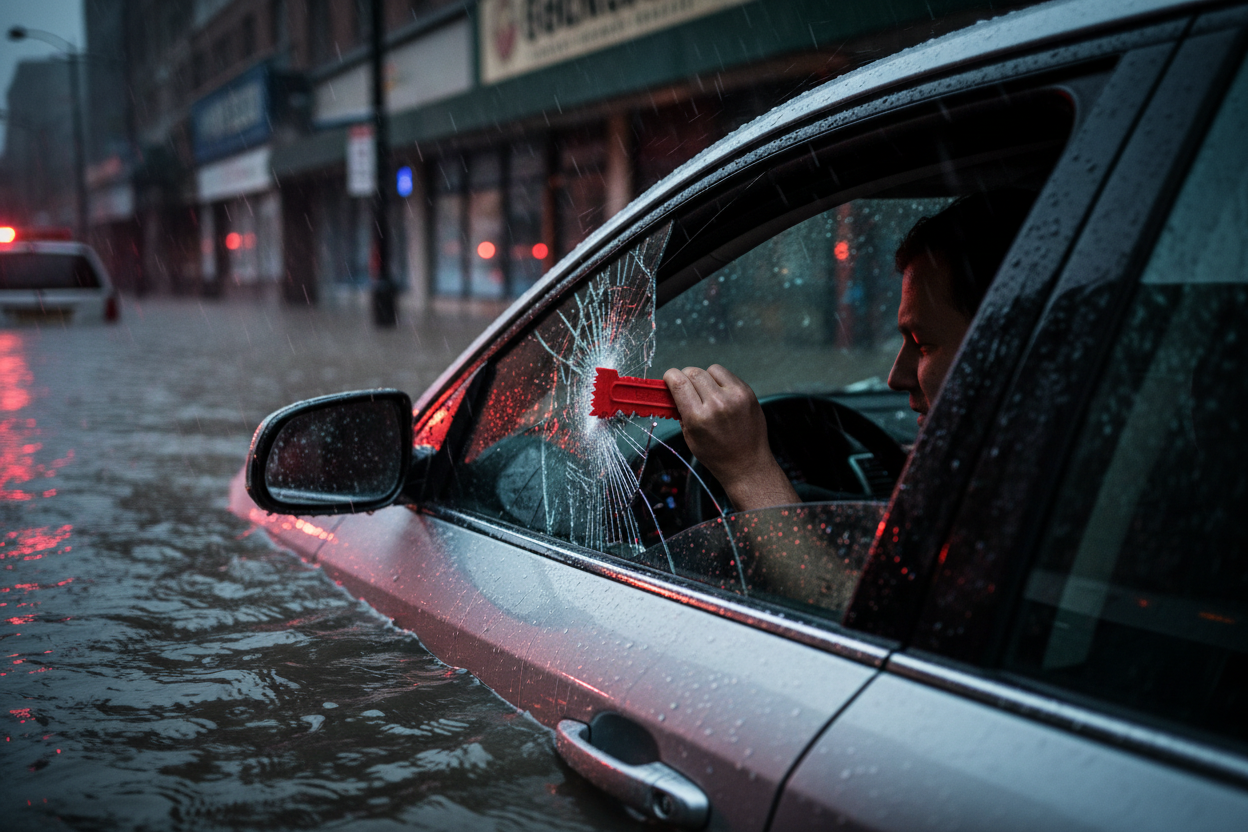 Flash Floods and Your Car: Why a Window Breaker Could Save Your Life