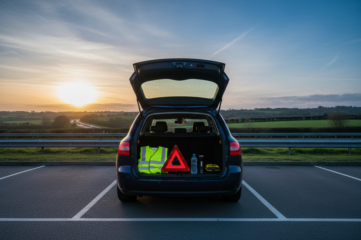 Family car prepared for the A35 Dorchester Bypass overnight closure