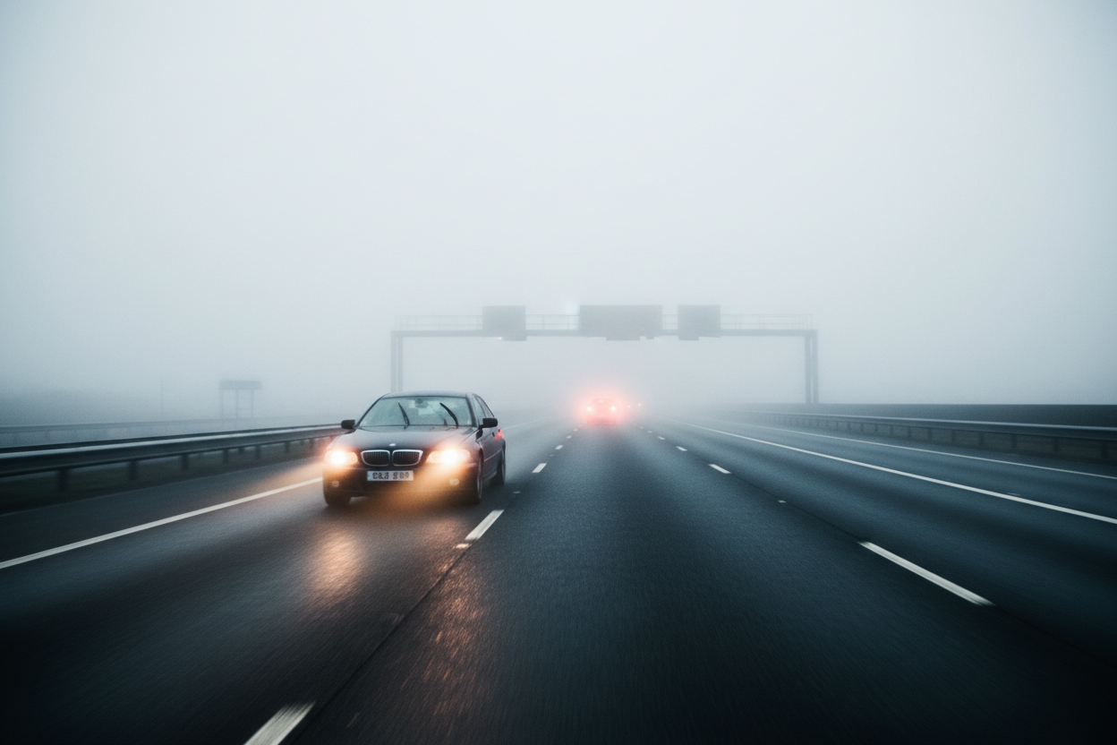 Fog Driving Survival: When Visibility Drops to Zero on the M1