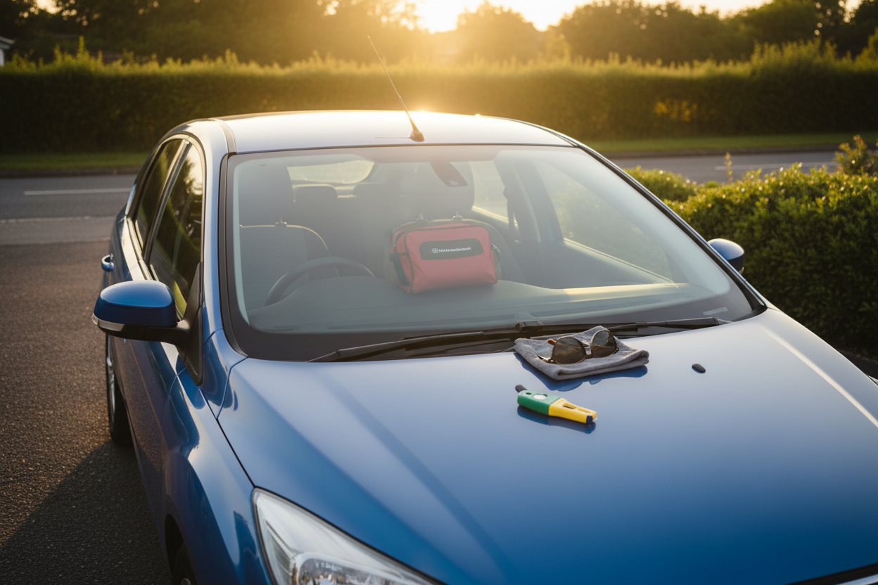 Friday Evening Drive-Home Check for UK Drivers: Low Sun Glare, Overnight Closures and a Weekend-Ready Car Kit