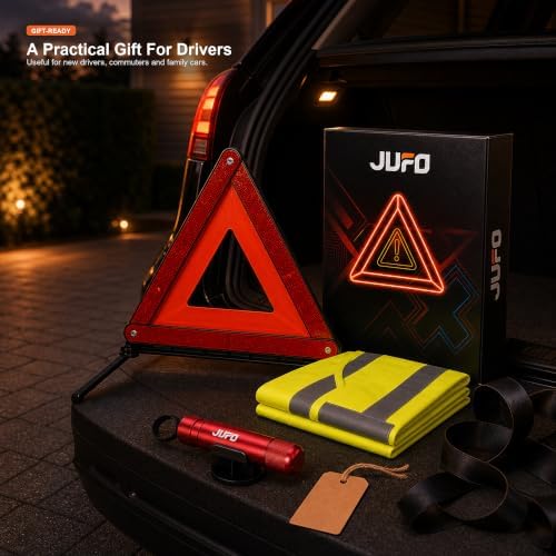 JUFO roadside safety kit hi-vis vest and warning triangle