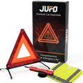JUFO 3-in-1 roadside breakdown kit with hi-vis vest warning triangle and window breaker